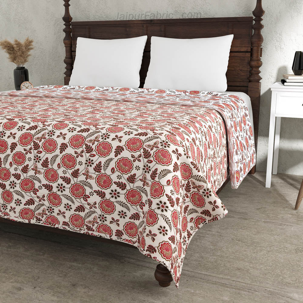 Pink Butterflies Pure Cotton Double Bed Dohar